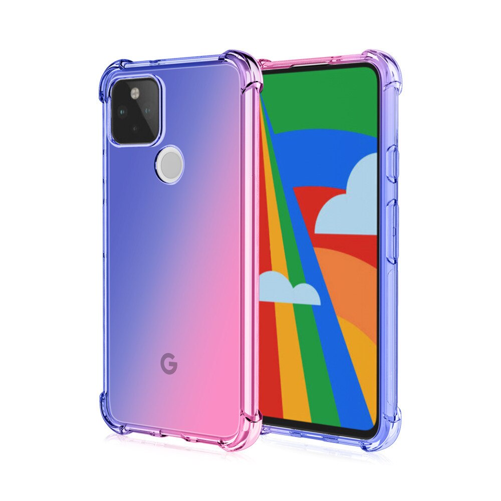 Ốp điện thoại silicon TPU mềm trong suốt chống rơi màu gradient cho Google Pixel 6 5 XL 5A 4A 5G 4 4XL