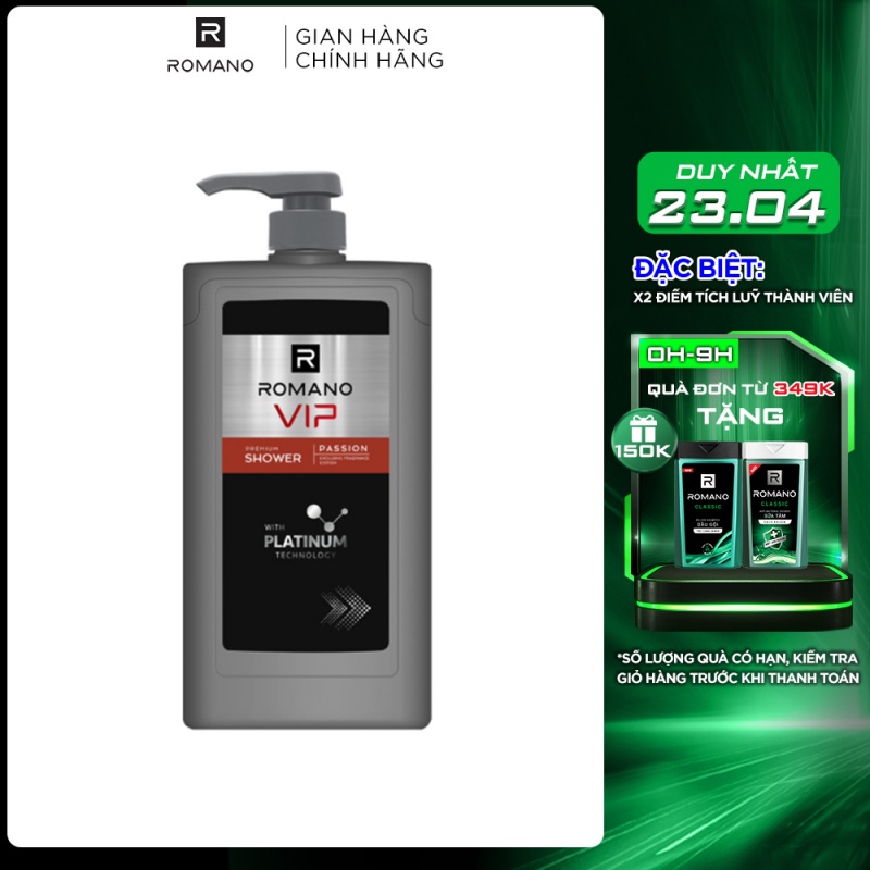 Sữa tắm cao cấp Romano Vip 650g Passion