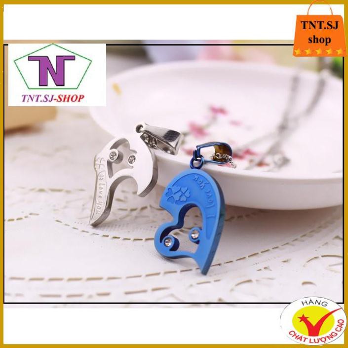 ( HÀNG ĐẸP) VÒNG CỔ , DÂY CHUYỀN CẶP INOX TRÁI TIM MC166