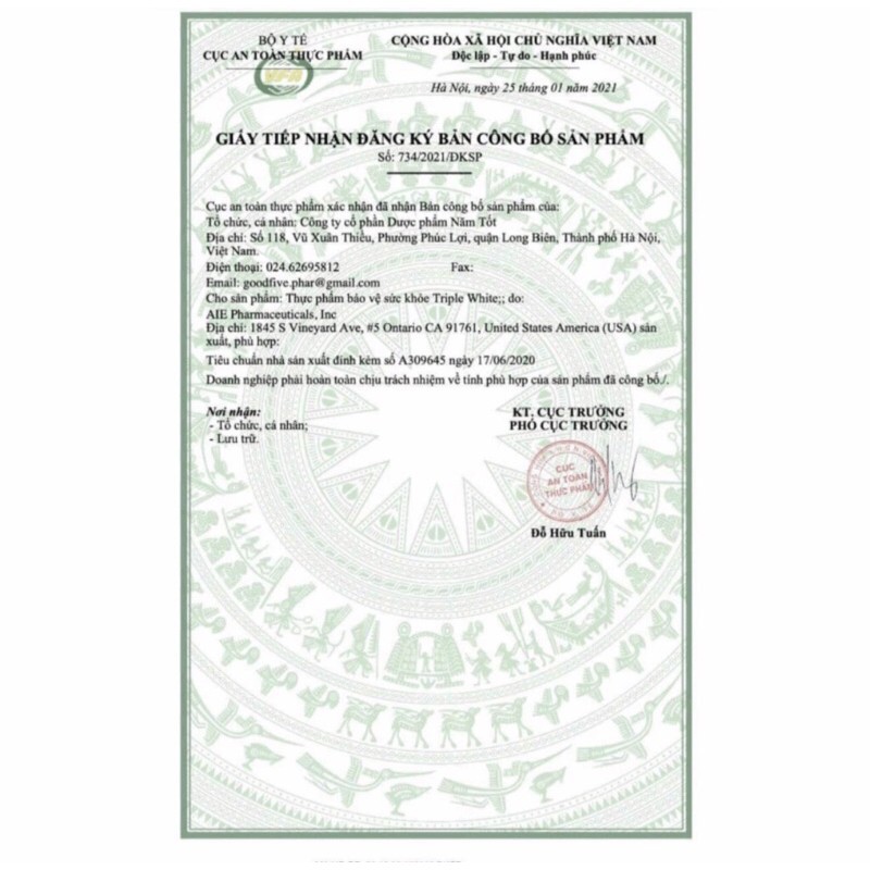 Hỗ trợ đẹp da, viên uống trắng da Triple White nhập khẩu chính hãng Mỹ - hộp 50 viên | Thế Giới Skin Care
