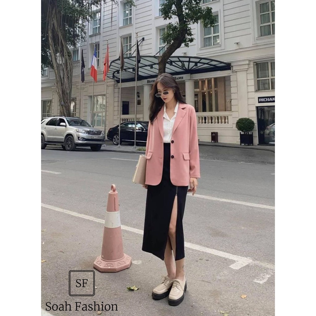 Áo Khoác Blazer màu Hồng Baby Nút Đen ❤️ Áo Khoác Nữ tay dài dạo phố , áo blazer nữ hàn quốc thiết kế siêu đẹp TN1337 | BigBuy360 - bigbuy360.vn