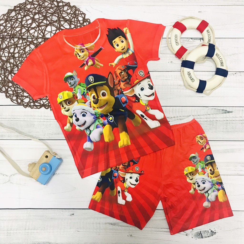 Bộ thun lạnh Chó cứu hộ -Paw Patro(hàng đặt 7-10 ngày có)