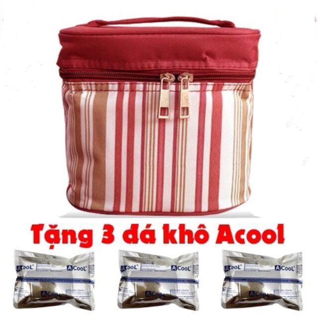 Combo túi giữ nhiệt + 3 túi đá khô Acool