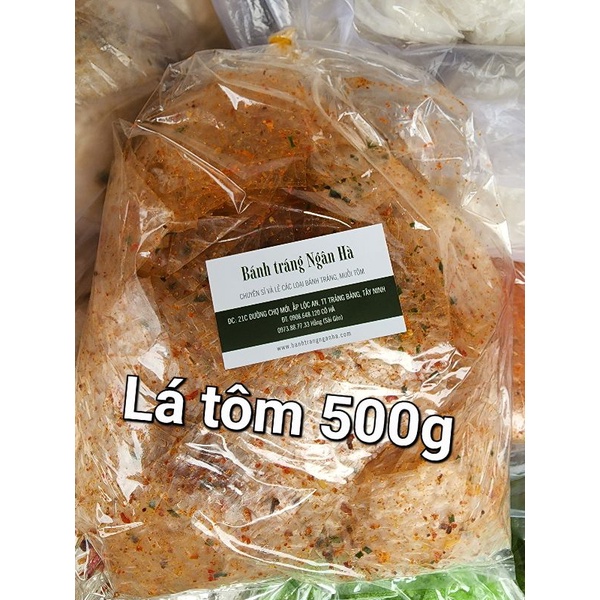 Bánh tráng trộn tôm vuông gói 500g Ngân Hà siêu rẻ