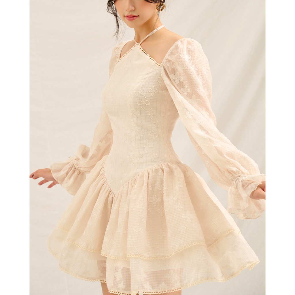 Đầm yếm sọc ánh kim Aurelia Mini Dress - C’MEE