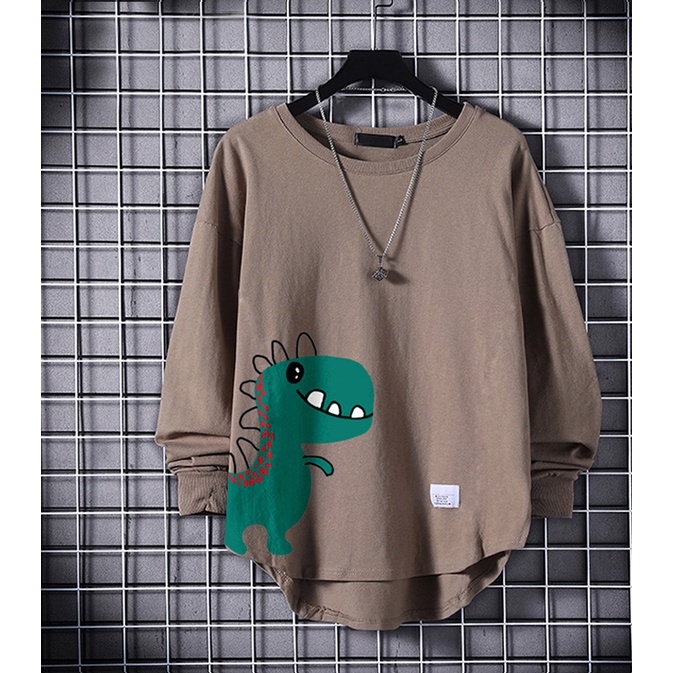 Áo Thun Nam Dài Tay Cổ Tròn In Họa Tiết Khủng Long Phong Cách Trẻ Trung Thời Trang Zenko TOP NAM 1000125 | BigBuy360 - bigbuy360.vn