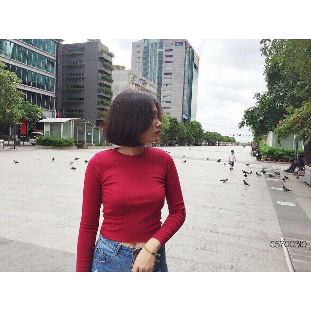 Áo Croptop Dài Tay Ôm Body Nhiều Màu MS:Z01