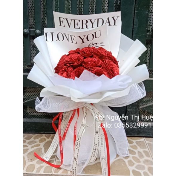 Bó 15 bông sáp nhũ Kim Tuyến