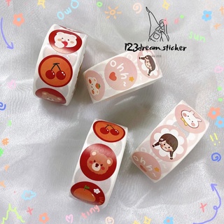 Cuộn 500 tem nhãn dán sticker size 2.5cm / Ảnh thật
