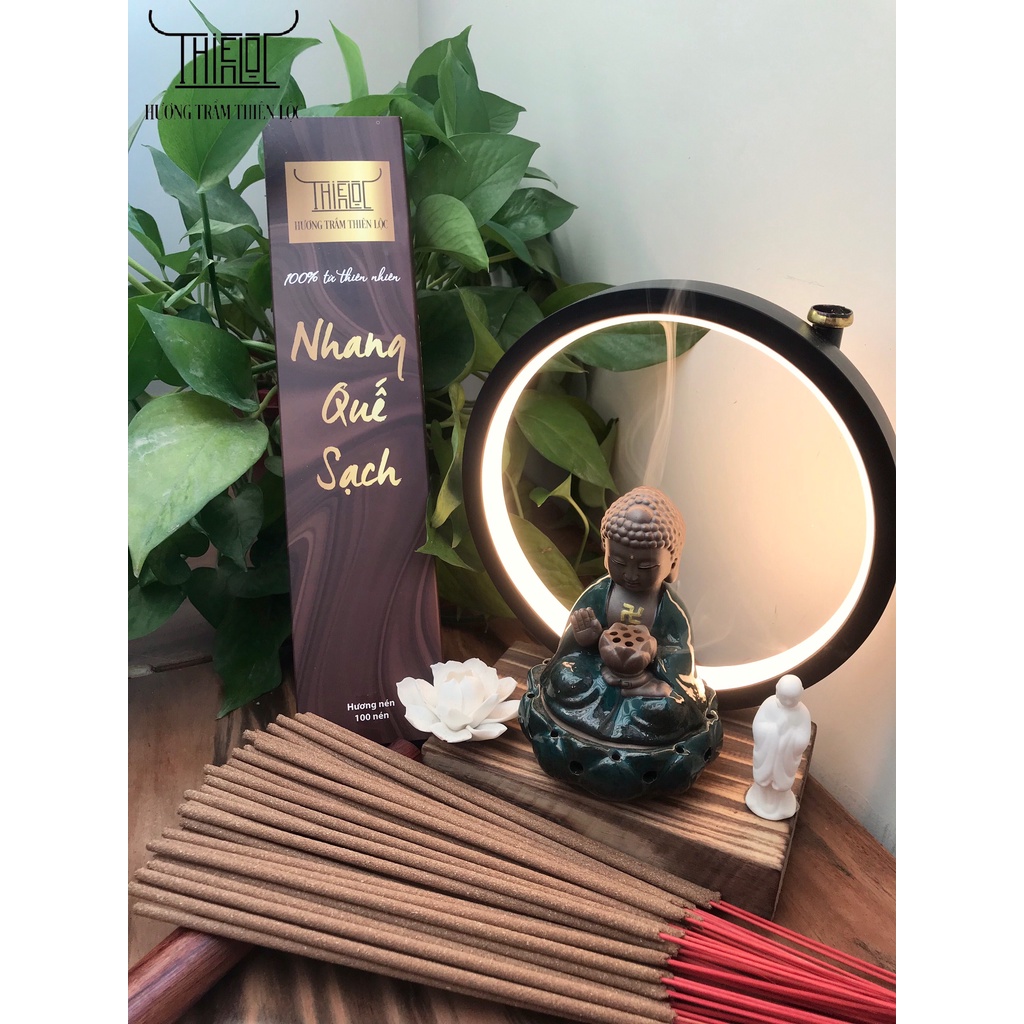 Nhang Quế Sạch Thiên Lộc thành phần tự nhiên Hộp 100 nén dài 30cm