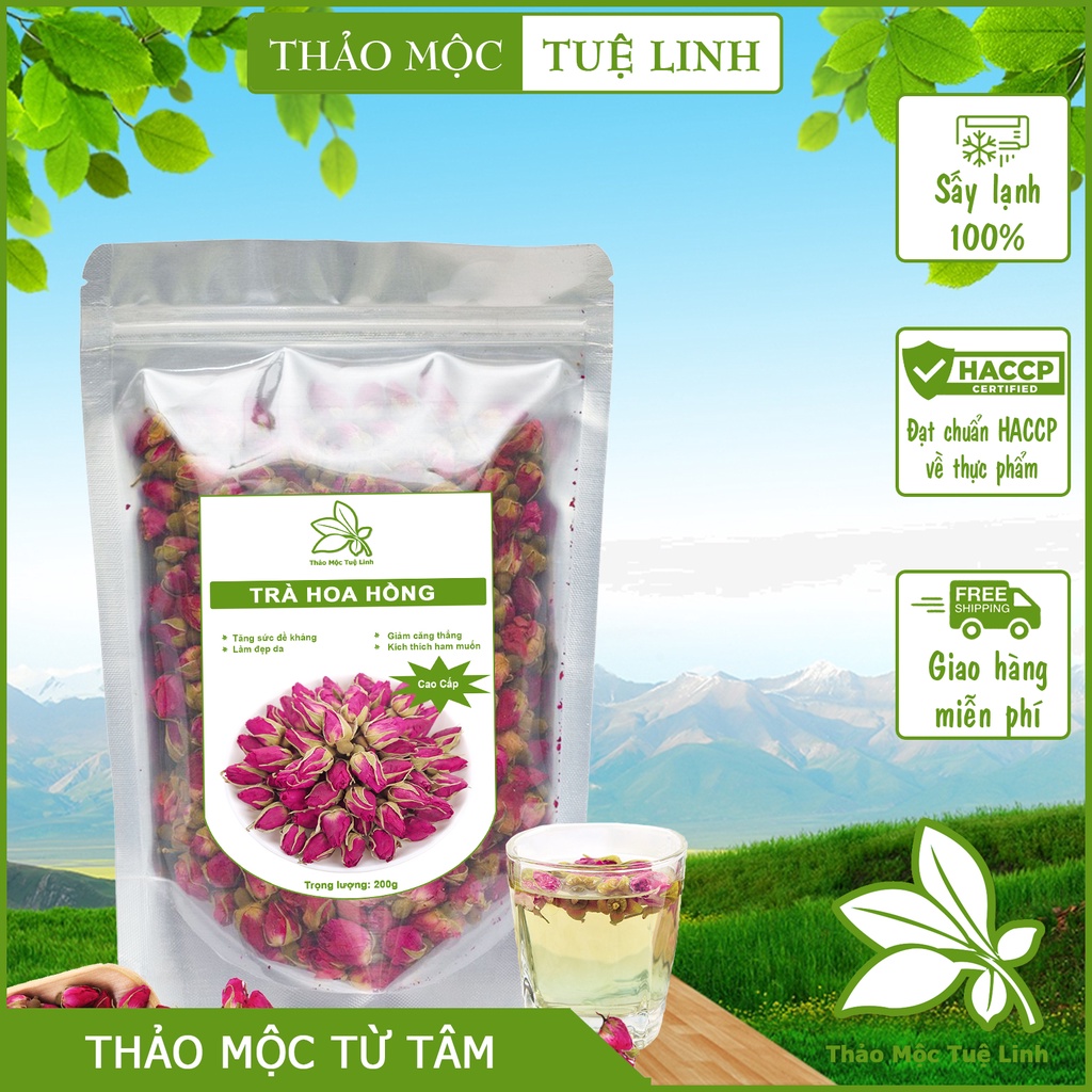 Trà Hoa Hồng Sấy lạnh ❤️Freeship❤️ 100gr Đẹp Da, Giảm Stress, Thải Độc, Chống lão hóa hàng cao cấp