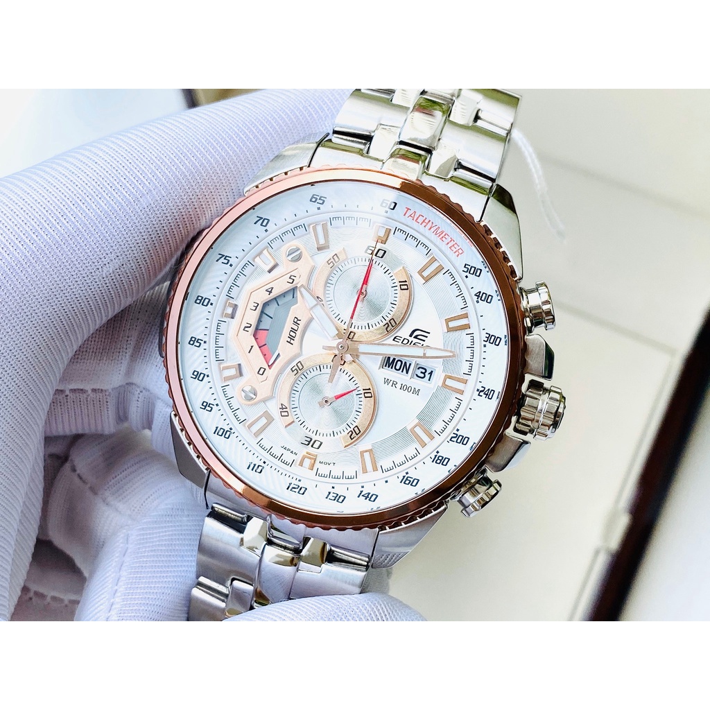 Đồng Hồ Nam CASIO Edifice EF-558SG-7A Demi Rose Chính Hãng Tặng Dây Da Cao Cấp