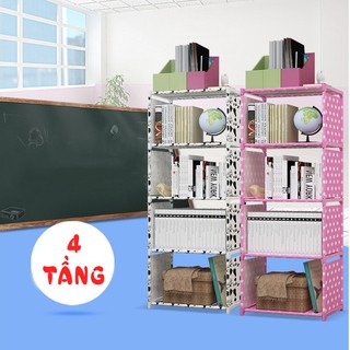 Kệ sách 4 tầng lắp ghép tiện dụng [ĐƯỢC CHỌN MÀU]