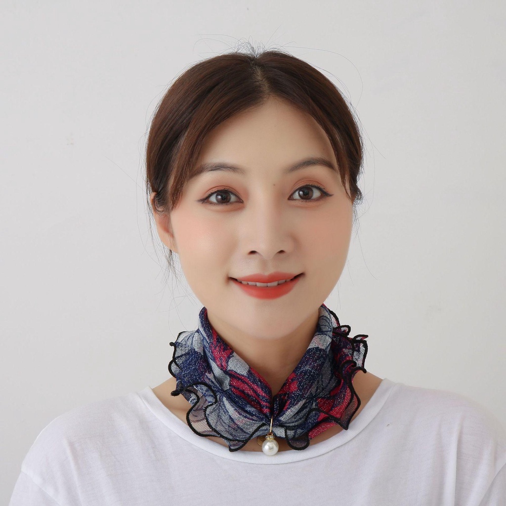 Khăn Choàng Cổ Vải Lụa Phối Bèo Nhiều Kiểu Dáng