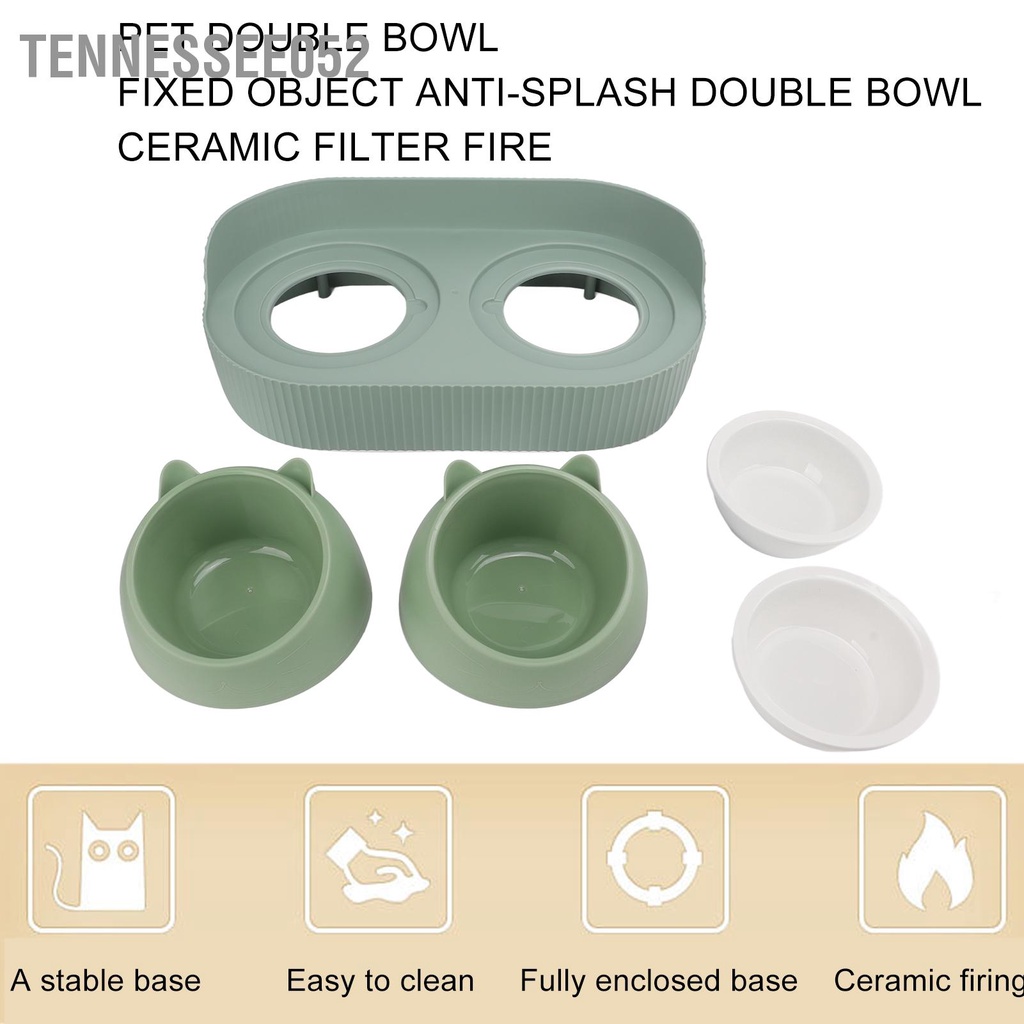 Bộ Tô Đựng Thức Ăn Nước Uống Bằng Gốm Dành Cho Chó Mèo