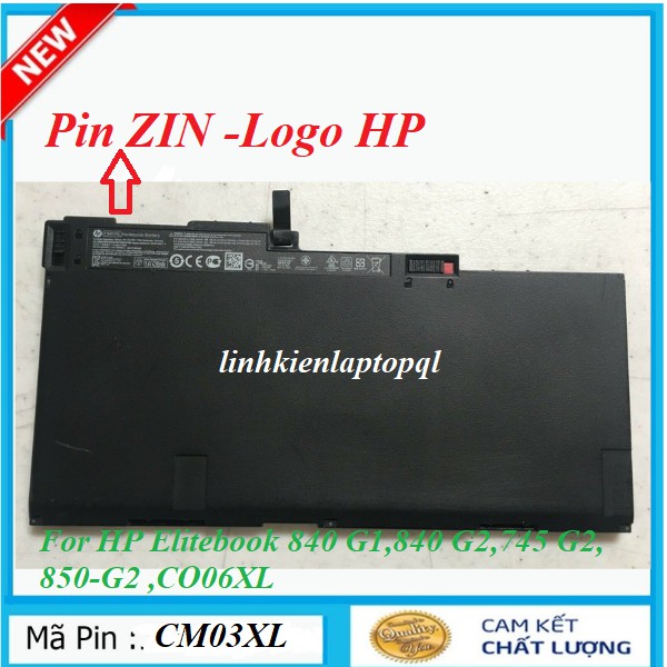 Pin Laptop HP Elitebook 840 850 740 745 750 G1 G2 CM03XL(ZIN) Zbook 14