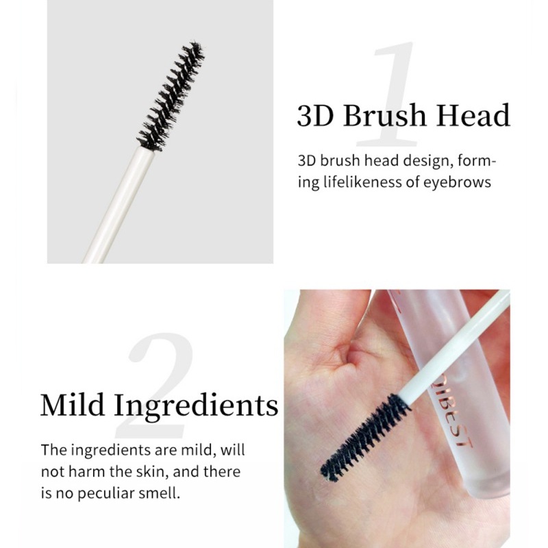 Gel Tạo Kiểu Lông Mày Qibest Chống Nước Không Màu Kèm Cọ Tiện Dụng