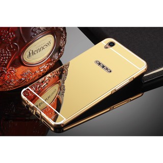 Ốp lưng OPPO R9, F1 plus bo tròn tráng gương viền kim loại