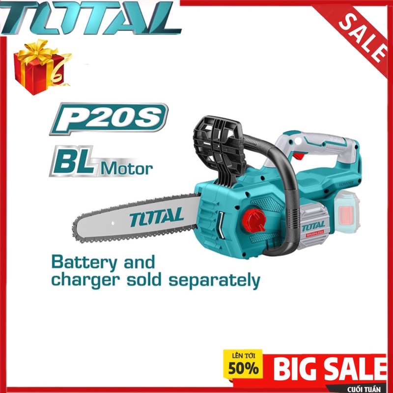 TOTAL MÁY cưa xích dùng pin Lithium-ion 20V TGSLI20128 < HÀNG CHÍNH HÃNG >