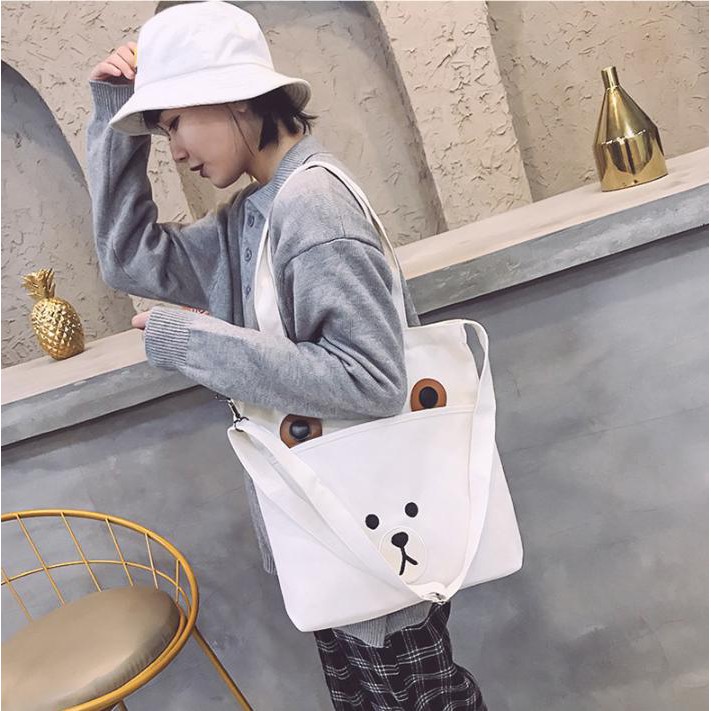 Túi tote đi học đeo chéo canvas vải mềm giá rẻ TX188