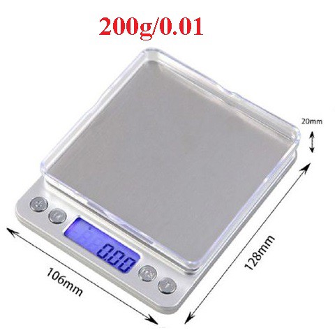 Cân tiểu ly điện tử nhà bếp mini định lượng từ 200gram đến 3kg làm bánh cân thực phẩm chính xác cao tặng kèm pin