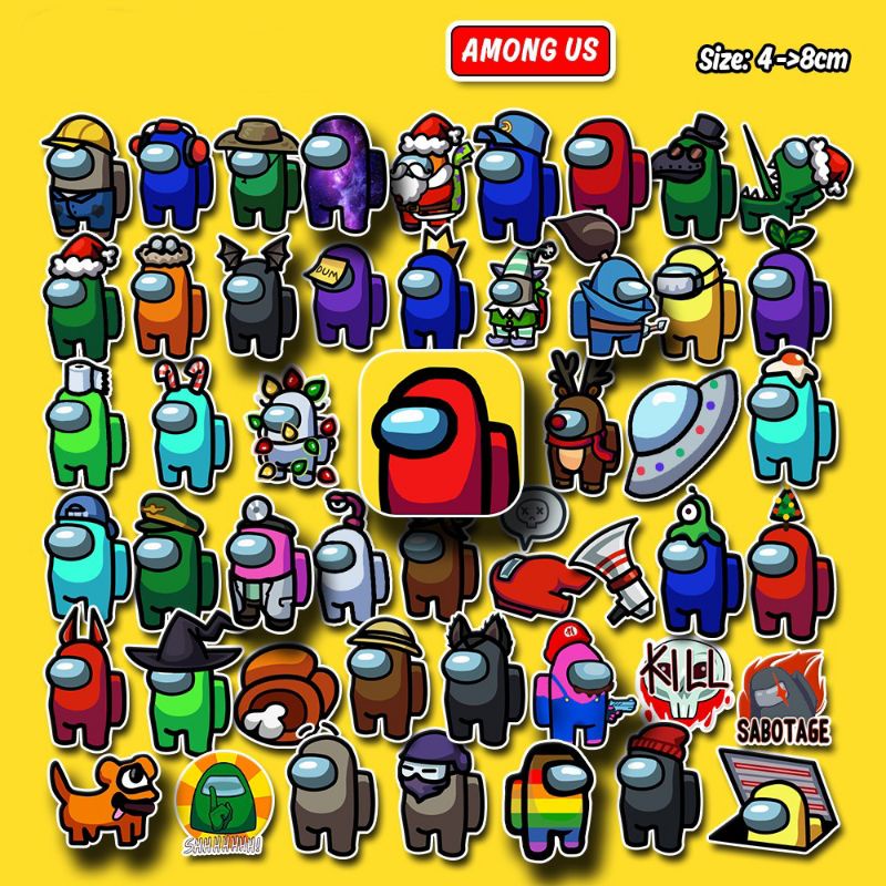 Set 100 sticker chủ đề Among Us chống nước 031
