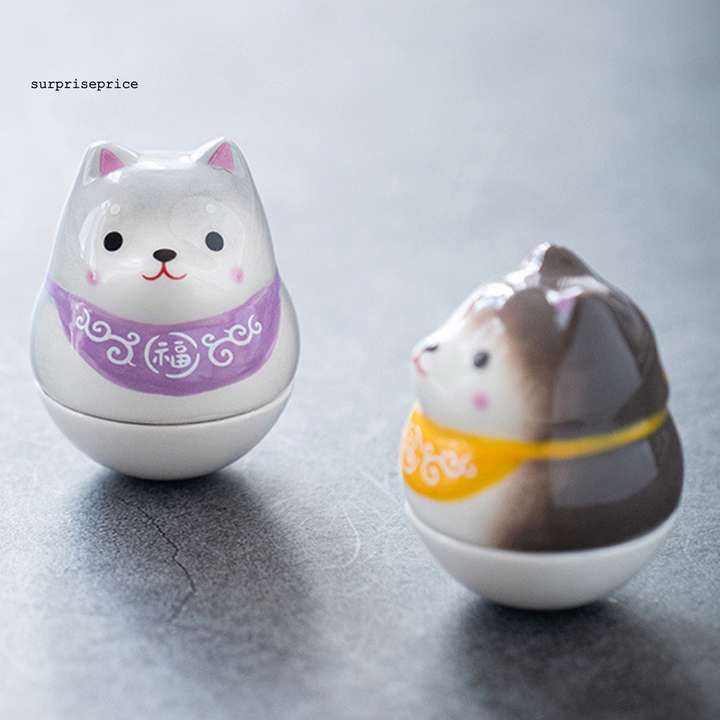 Đồ Chơi Lật Đật Bằng Gốm Mini Hình Chú Chó Dễ Thương Trang Trí Bàn Làm Việc