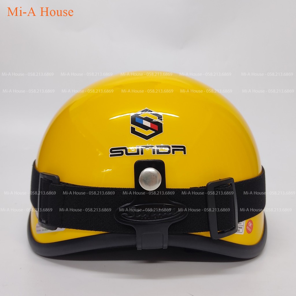 Mũ bảo hiểm nửa đầu Sunda 136 Halya kèm kính phi công viền da cực đẹp - màu cam bóng siêu hot và độc dành cho các bạn nữ