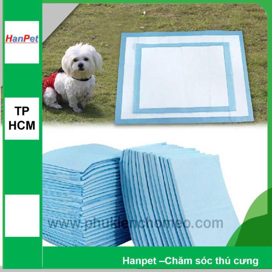 Hanpet.GV- 161- Tã giấy lót 50 miếng (size M 45x60cm) giấy lót chuồng, khay chó mèo khổ to