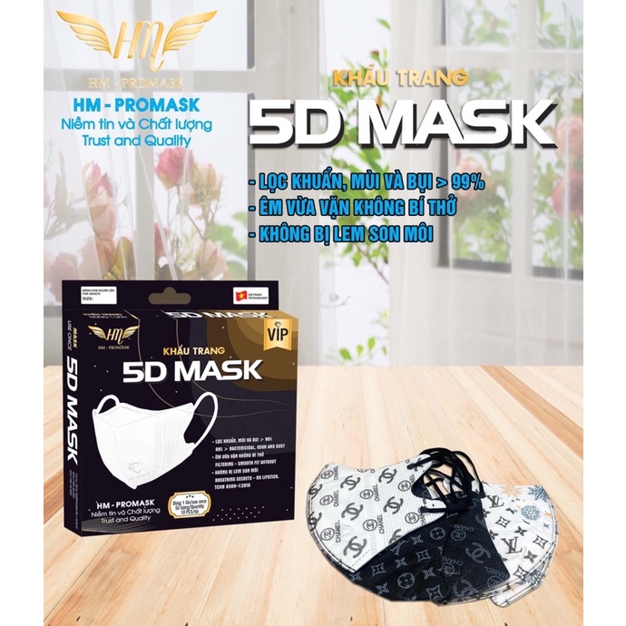 Khẩu trang 5D mask HOÀNG MINH, 1 hộp 10cái