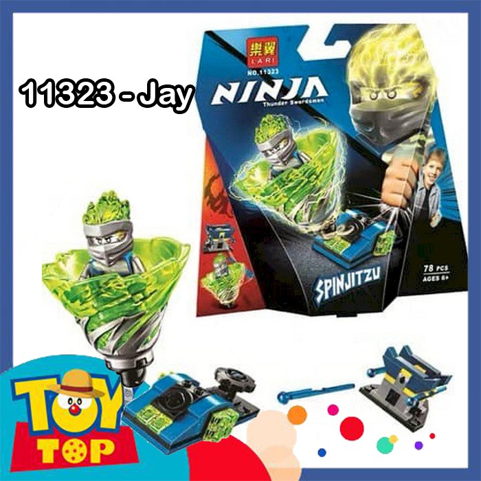 [Một mẫu] Đồ chơi ghép Ninjago Lắp ráp con quay lốc xoáy Slam của Lloyd , Jay , Zane xếp hình LARI 11322 / 11323 / 11324