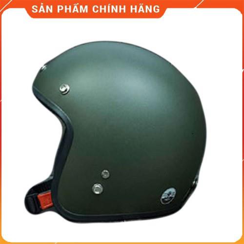 Bộ mũ bảo hiểm phượt 3/4 đầu (Xanh Lính) tặng kèm :Gậy chụp ảnh+khẩu trang phượt thủ+lưỡi trai chống nắng