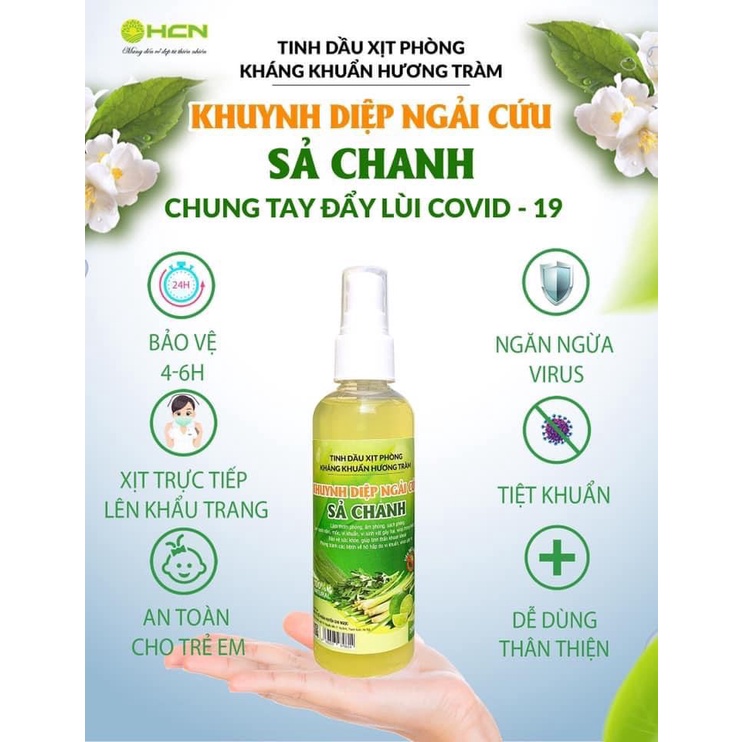 Tinh dầu xịt phòng hương tràm sả chanh các loại kháng khuẩn (Lọ 100ml)