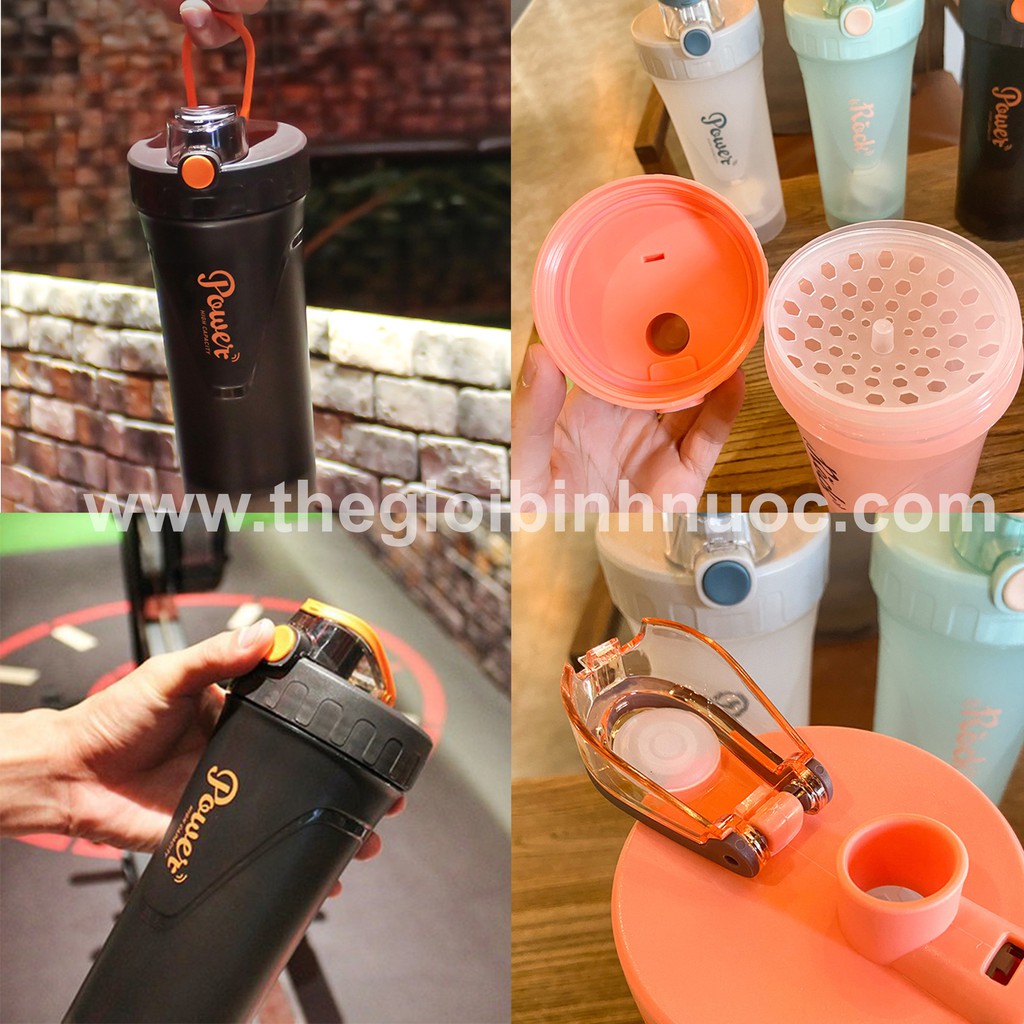 Bình Lắc Shaker Tập Gym 1 Ngăn 2 Ngăn 3 Ngăn