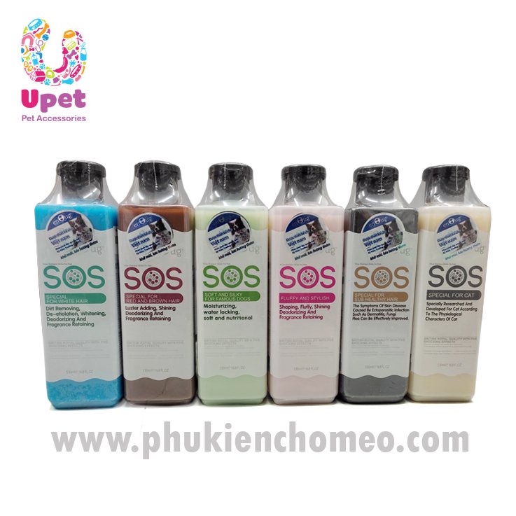 (Chính hãng)- PVN46 -Sữa tắm SOS 530ml Xanh ngọc cho chó mèo-Dầu tắm dành cho chó mèo mền mượt lông, dưỡng lông chuyên s