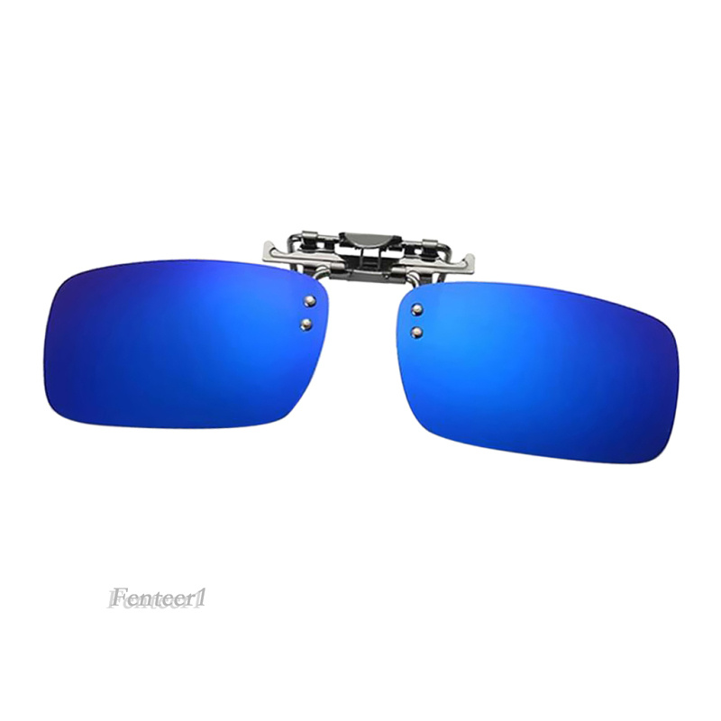 [FENTEER1]Polarized Clip On Flip Up UV400 Lens Driving Myopia Sunglasses Silver