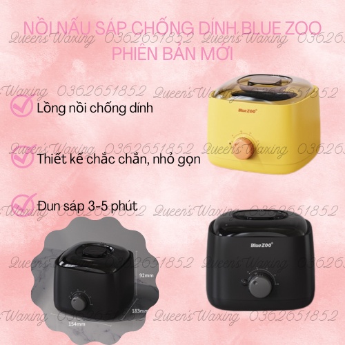 [Nồi Chống Dính] Nồi nấu sáp wax lông chống dính cao cấp Bluezoo Mẫu mới 2021 dễ vệ sinh nấu nhanh