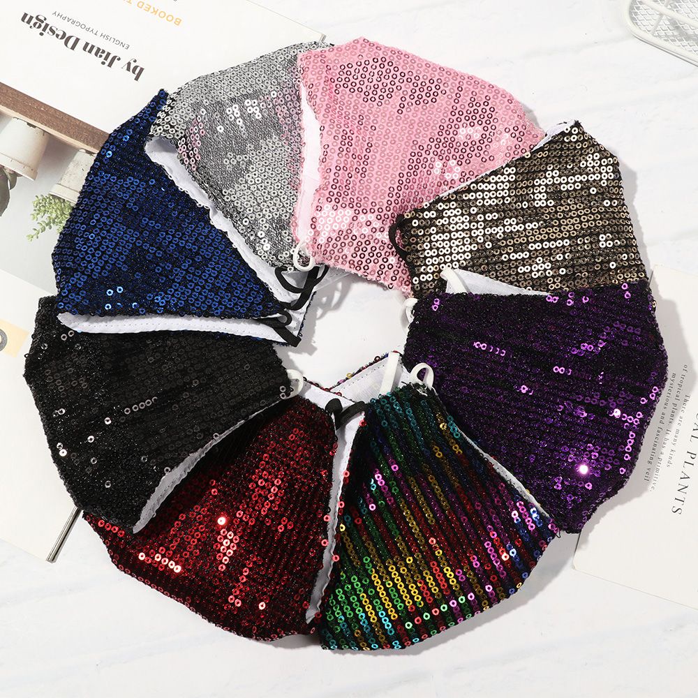Nón Đội Chống Bụi Bằng Cotton Đính Kim Sa Lấp Lánh Thời Trang Dành Cho Nam Nữ