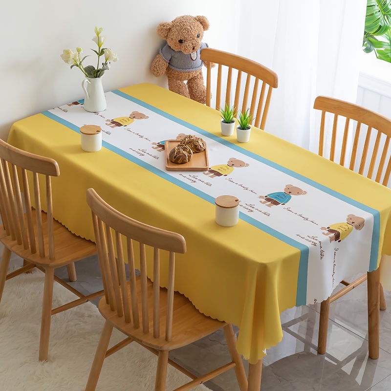 Khăn Trải Bàn Hình Chữ Nhật Chống Nước Chống Dầu Phong Cách Bắc Âu