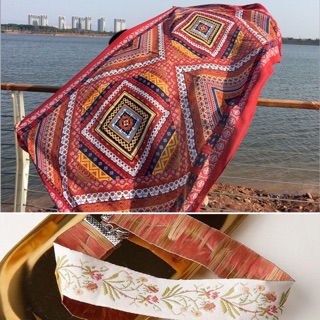 Combo khăn thổ cẩm và choker thêu embroidery