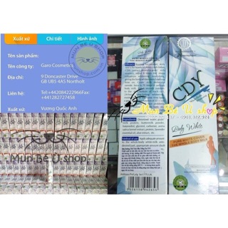 Kem makeup dưỡng thể body CDY USA dạng chai