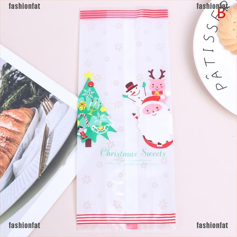 [Iron] 50PCs Christmas Bag Cellophane Cookie Merry Christmas Biscuit Cookie Candy Bag [VN]