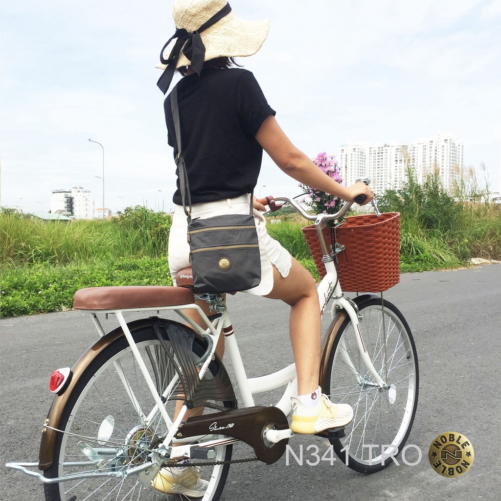 Túi đeo vai Nữ Noble, chất liệu vải dù chống nước, siêu bền, Mã: N341TRO