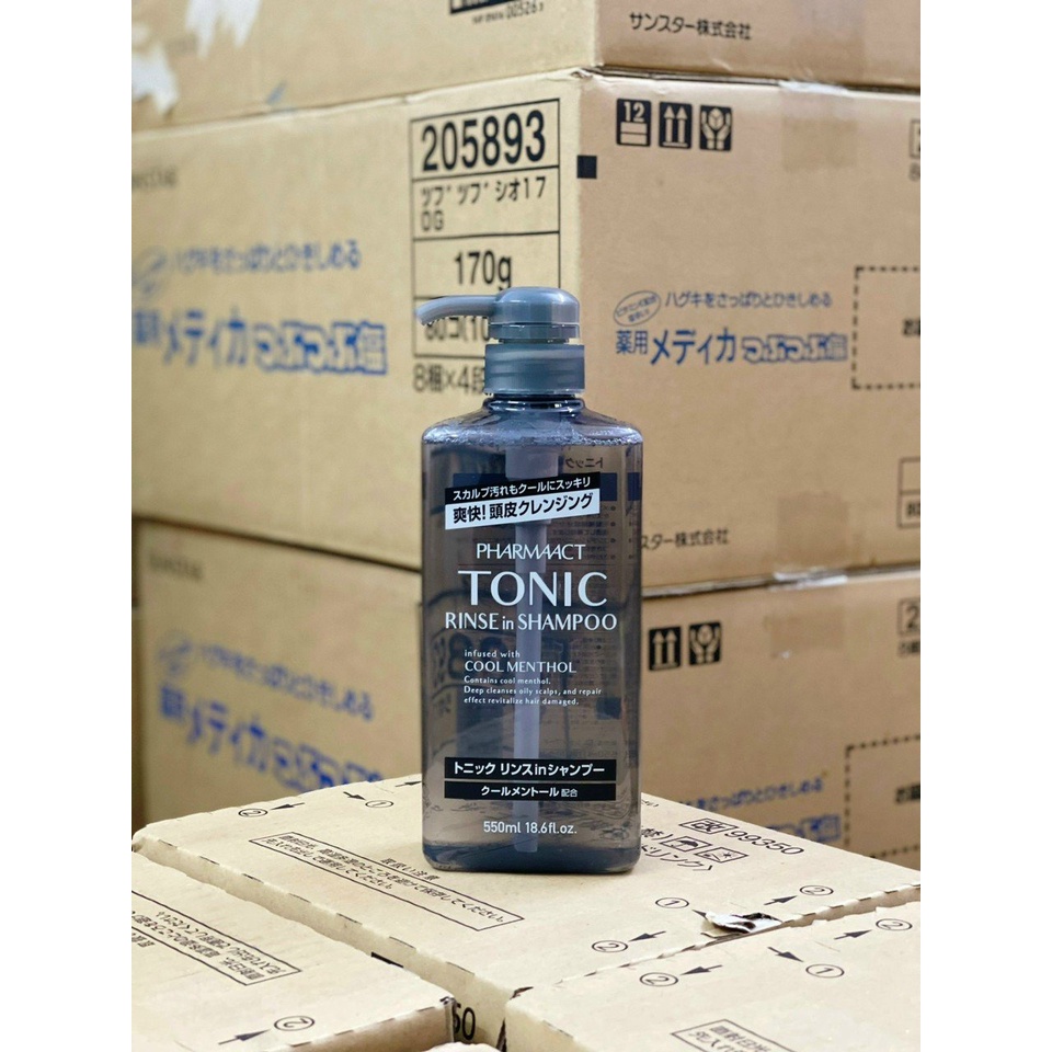Dầu Gội Đầu Nam Tonic Pharmaact mát lạnh bạc hà Nhật Bản - mẫu mới 550ml