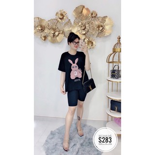 Bigsize Set bộ thun in hình thỏ S 283