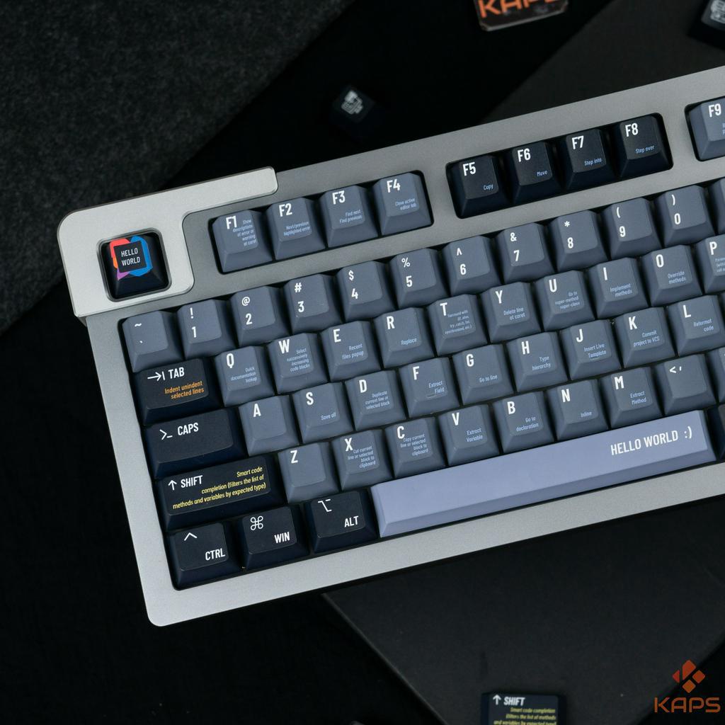 Keycap Programmer Dark Theme nhựa PBT profile Cherry in dyesub 129 nút cho bàn phím cơ layout 108/104/98/87/75/68/64/61