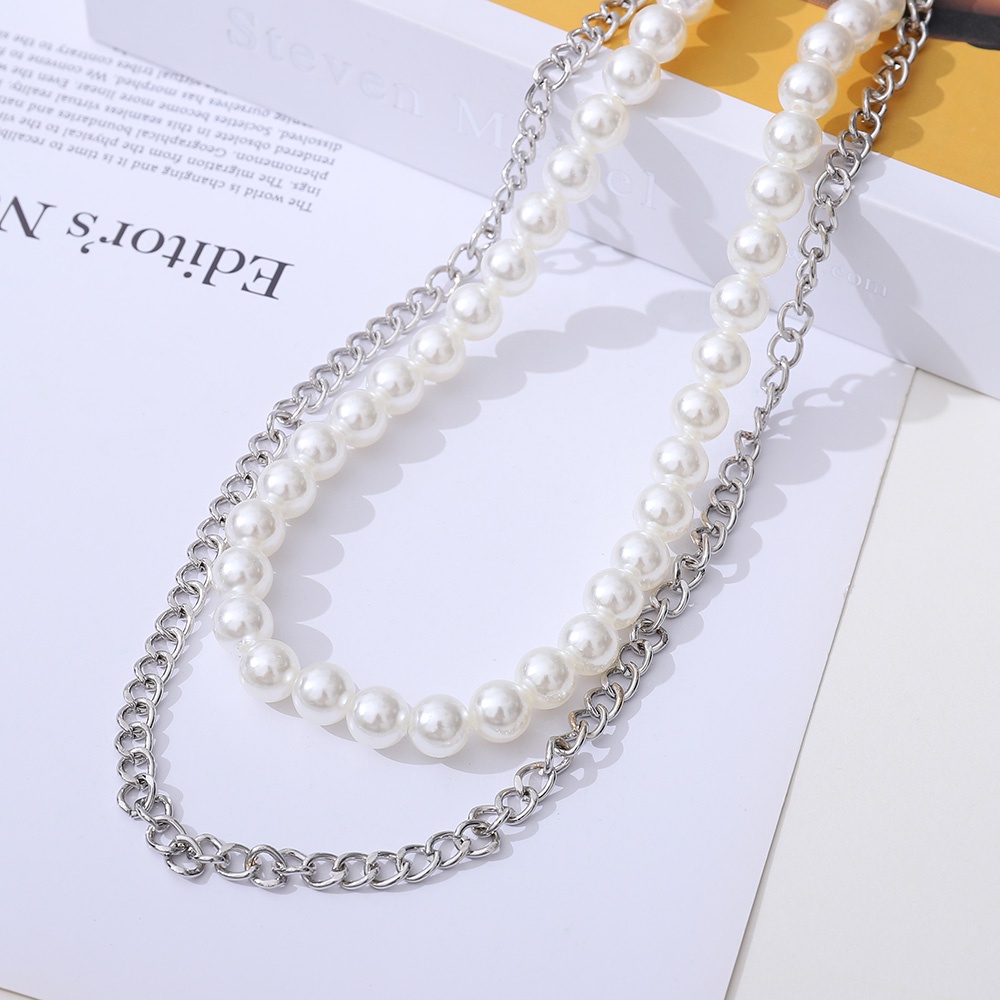 Thắt lưng hai lớp đính ngọc trai nhân tạo phong cách hip hop thời trang cho nam và nữ