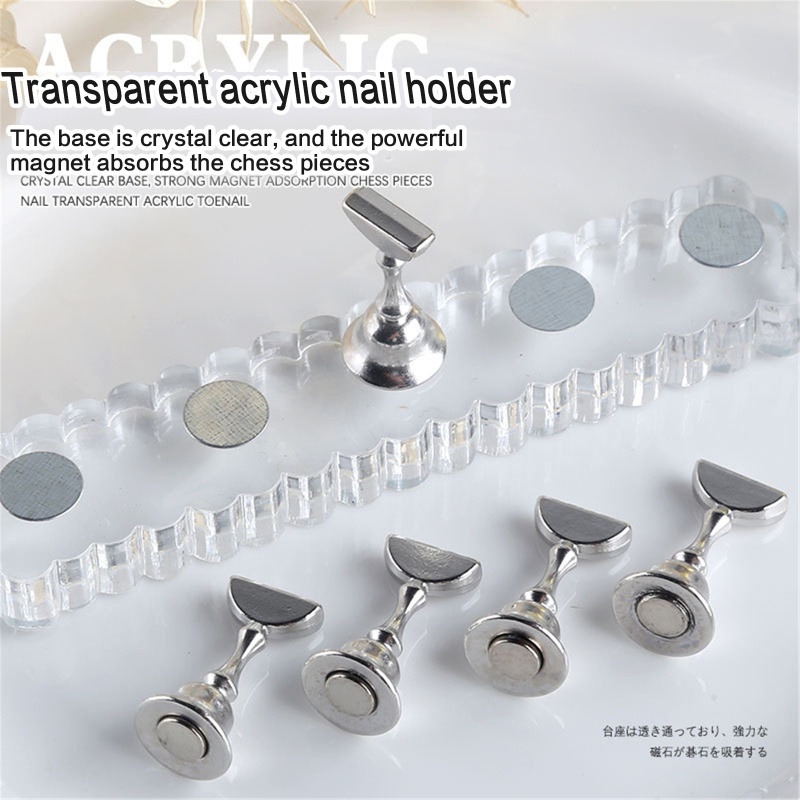 Giá Đỡ Trưng Bày Móng Tay Giả Từ Tính Bằng Acrylic Tiện Dụng