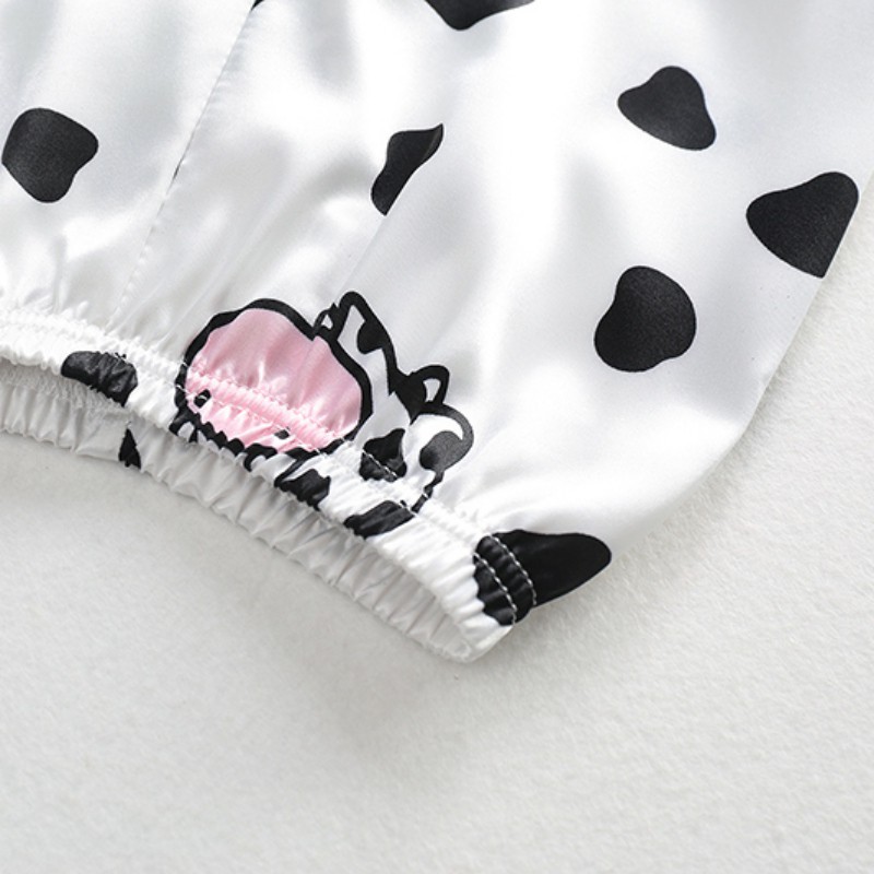 quần áo trẻ em Bộ quần áo ngắn tay họa tiết bò sữa cho bé trai và bé gái