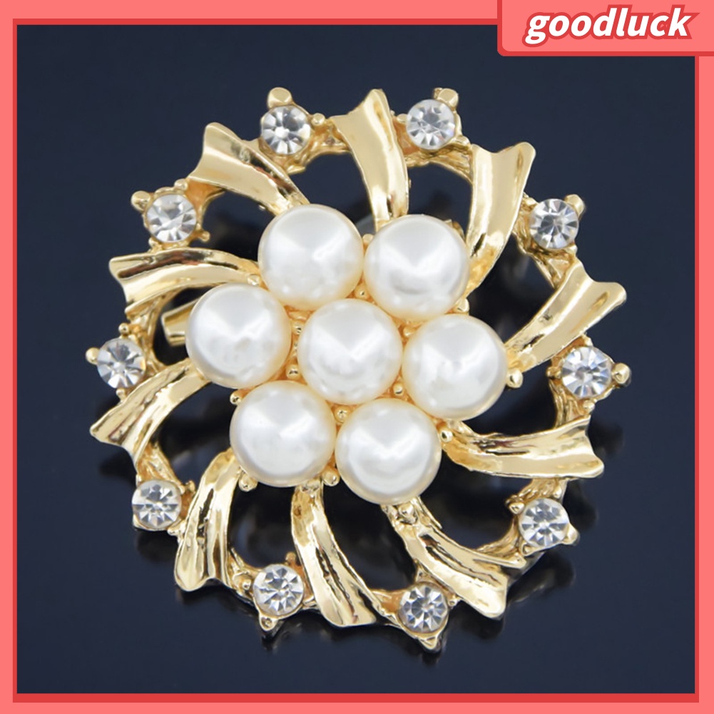Ghim Cài Áo Hình Hoa Đính Đá Và Ngọc Trai Giả Thời Trang Cho Nữ